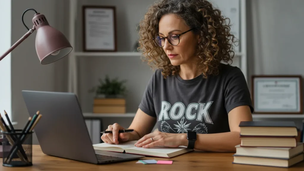 Capacitação profissional online - adulto estudando para transição de carreira