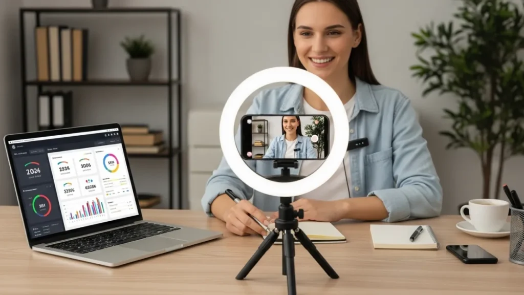 Setup para criação de conteúdo digital e monetização online