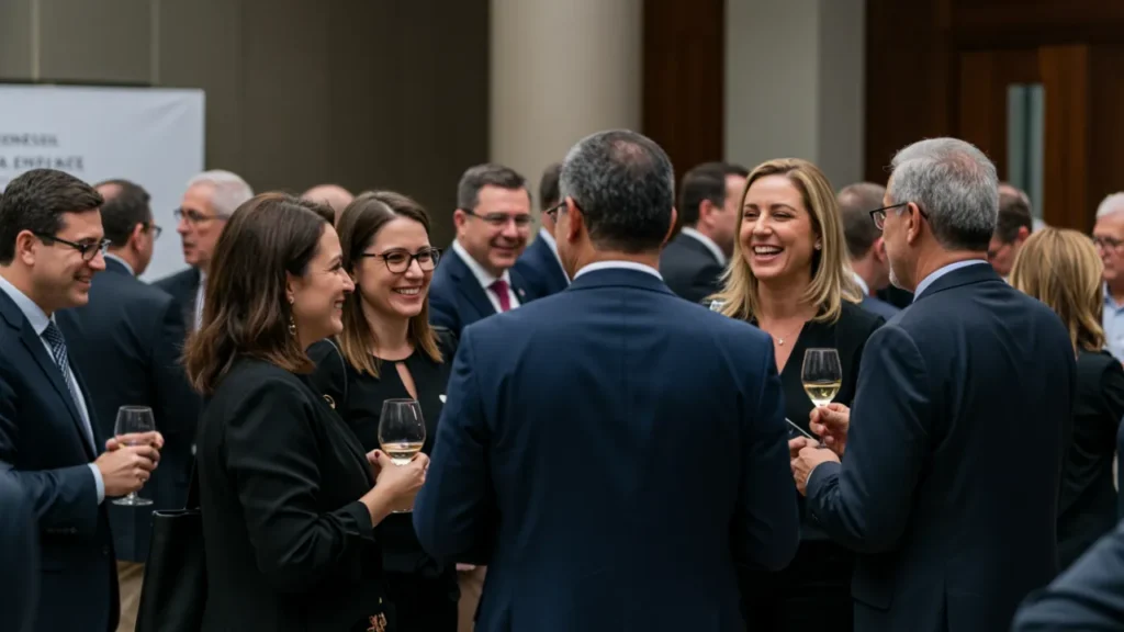Networking profissional para transição de carreira - grupo de profissionais maduros