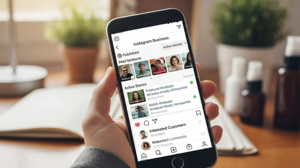Tela de celular mostrando vendas pelo Instagram - divulgação de loja virtual em redes sociais
