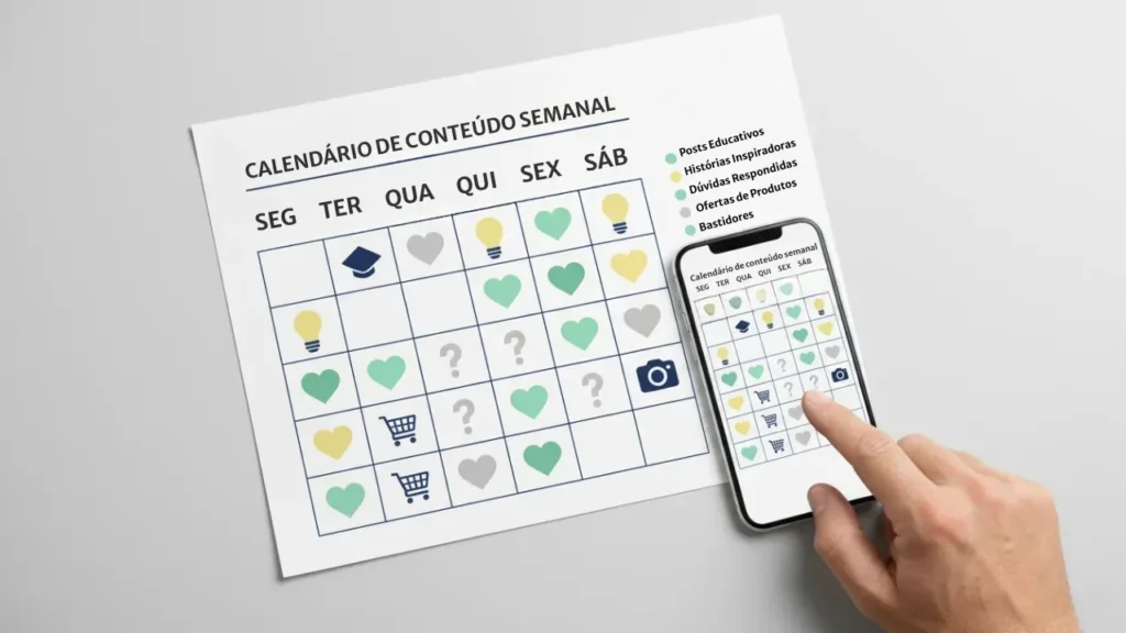Calendário estratégia de conteúdo marketing digital regra 80 20 para iniciantes