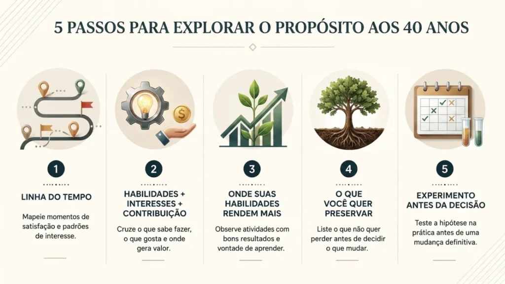 Método de cinco passos para explorar o propósito aos 40