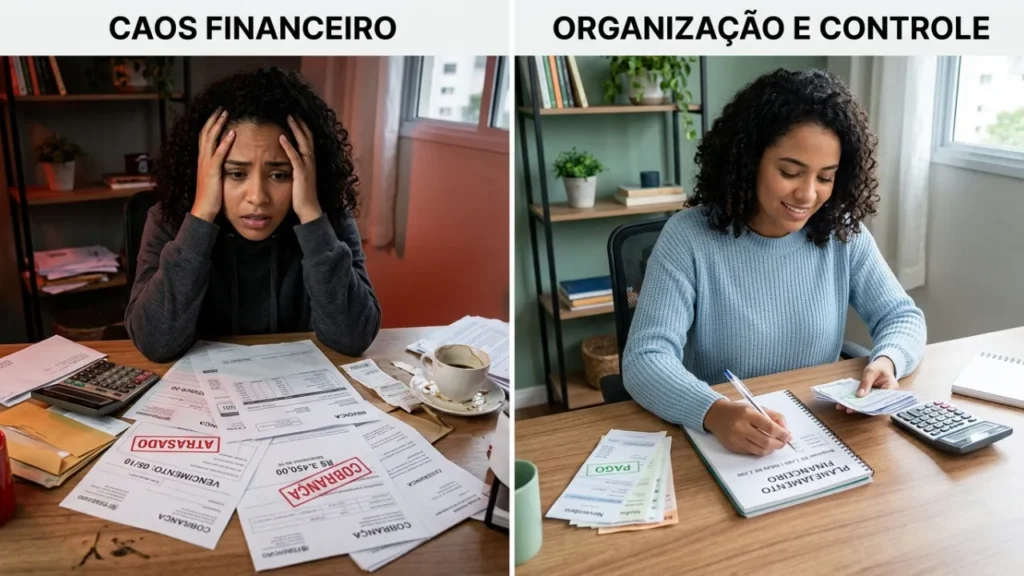 Comparação entre uso descontrolado e uso consciente do cartão de crédito