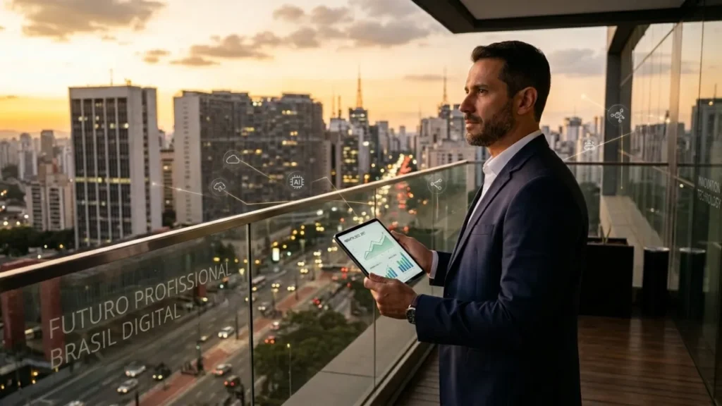 Futuro do trabalho com adaptação digital e evolução profissional
