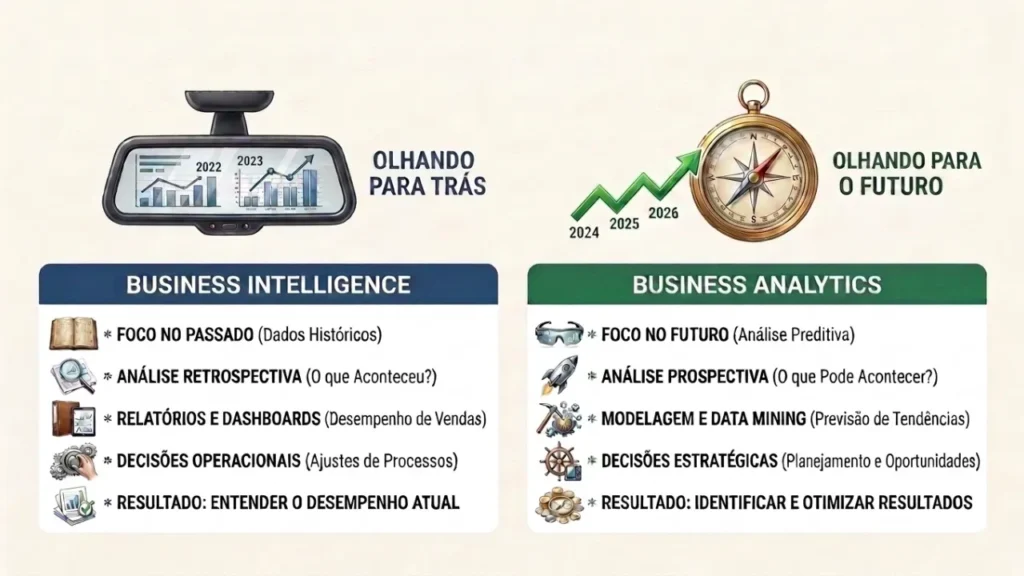 Diferença entre Business Intelligence e Business Analytics
